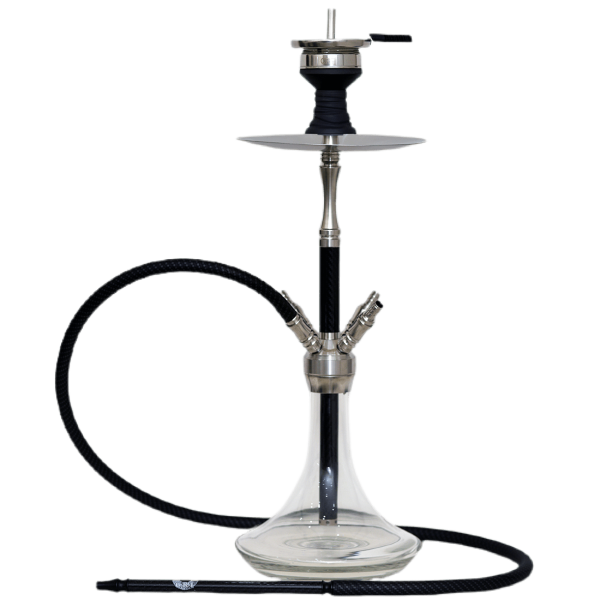 CRT Headhunter Carbon - Black / Transparent Shisha Edelstahl Komplettset Wasserpfeife